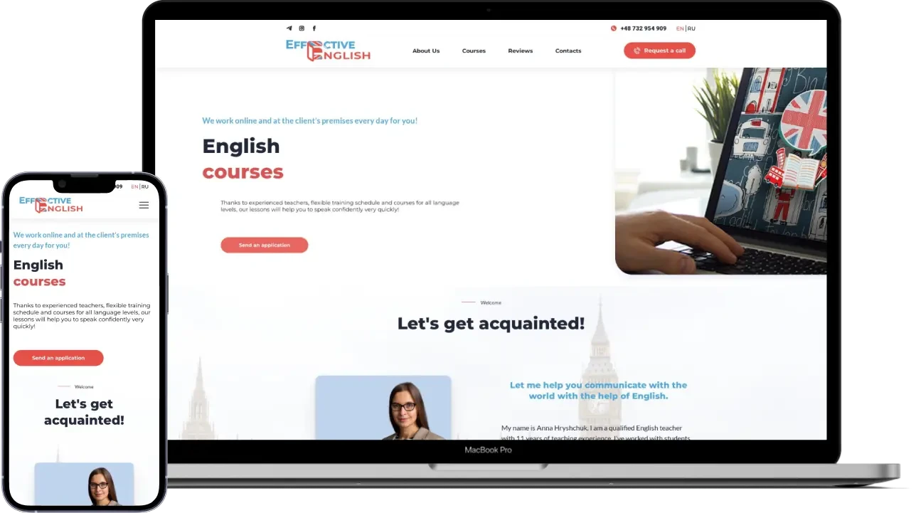 Одностраничник www.effenglish.com